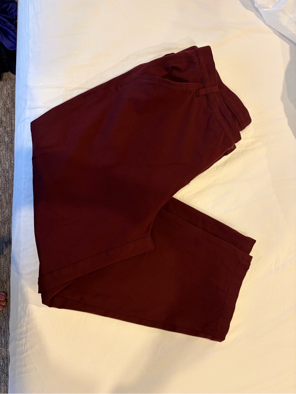 Universal Standard Burgundy Ponte Knit Wide Leg Crop Pants Size M